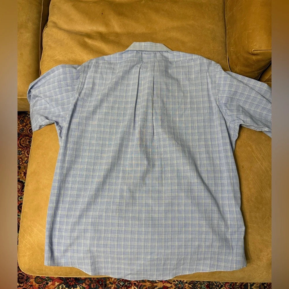 Brooks Brothers Blue And Yellow Plaid Button Up Shirt Size 17-35 - Picture 8 of 8